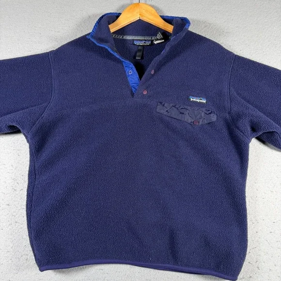 Patagonia Synchilla Snap-T Fleece Pullover Mens Small Navy Blue Vintage 25450 - Picture 3 of 12